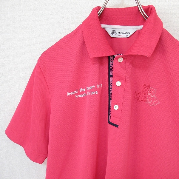ブラック&ホワイト Black&White ロゴ ポロシャツ カットソー ゴルフウェア s908917ss拍卖