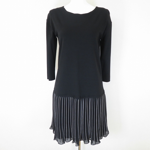 #a マックスアンドコー Max&Co. ワンピース S 黒系 七分袖 切り替え シフォン 873009 k01拍卖
