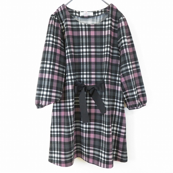 #a ギャラリービスコンティ GALLERYVISCONTI チュニック 2 ピンク 黒 グレー 白 チェック柄 リボン 七分袖 936200 k01拍卖