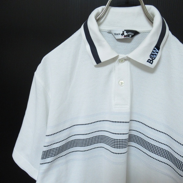 ブラック&ホワイト Black&White ロゴ ポロシャツ カットソー ゴルフウェア x908899ss拍卖