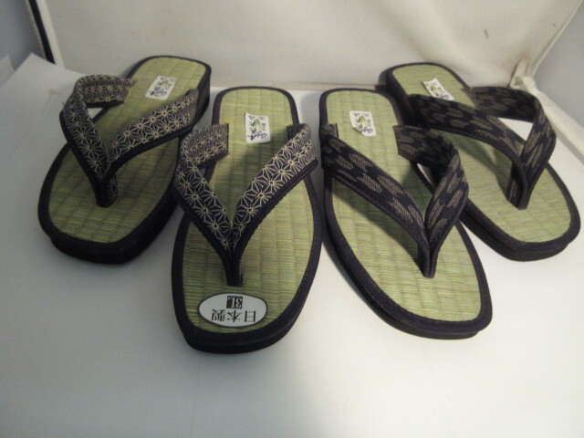 3L (27,5~28cm) メンズサンダル タタミ たたみ カリプソ式 日本製 藍染 柄はお任せ スリッパ 作務衣 父の日 プレゼント 拍卖