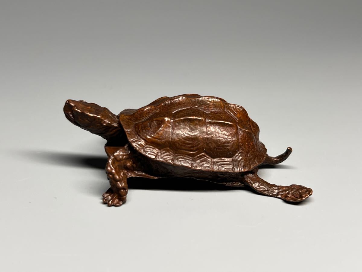 亀 置物 金属製 古銅 細工拍卖