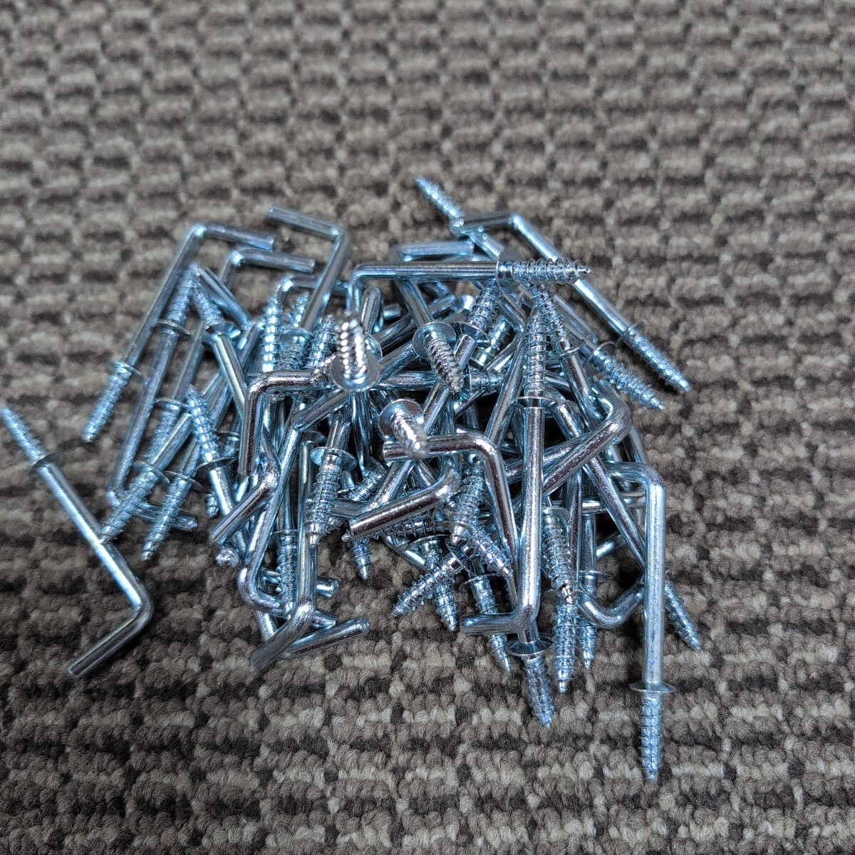 ジャンク品/長期保管品/メーカー不明/洋折釘/ユニクローム/サイズ38mm/全長L57×21mm/厚T3.8mm/ネジ部19mm/1P50本入り拍卖