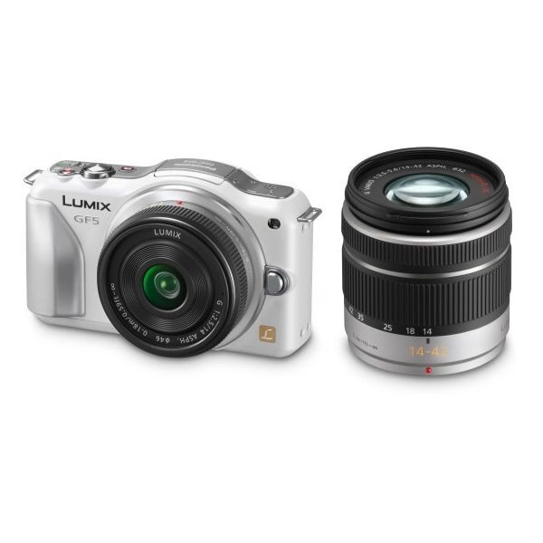 中古 1年保証 美品 Panasonic LUMIX DMC-GF5 ダブルレンズキット シェルホワイト拍卖