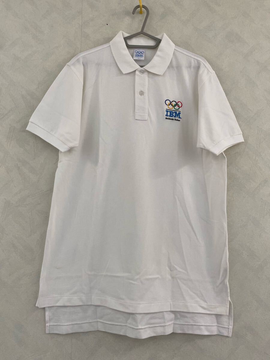 美品 IBM オリンピック ポロシャツ サイズL 五輪 International Business Machines Corporation ロゴ刺繍 vintage 90s 拍卖