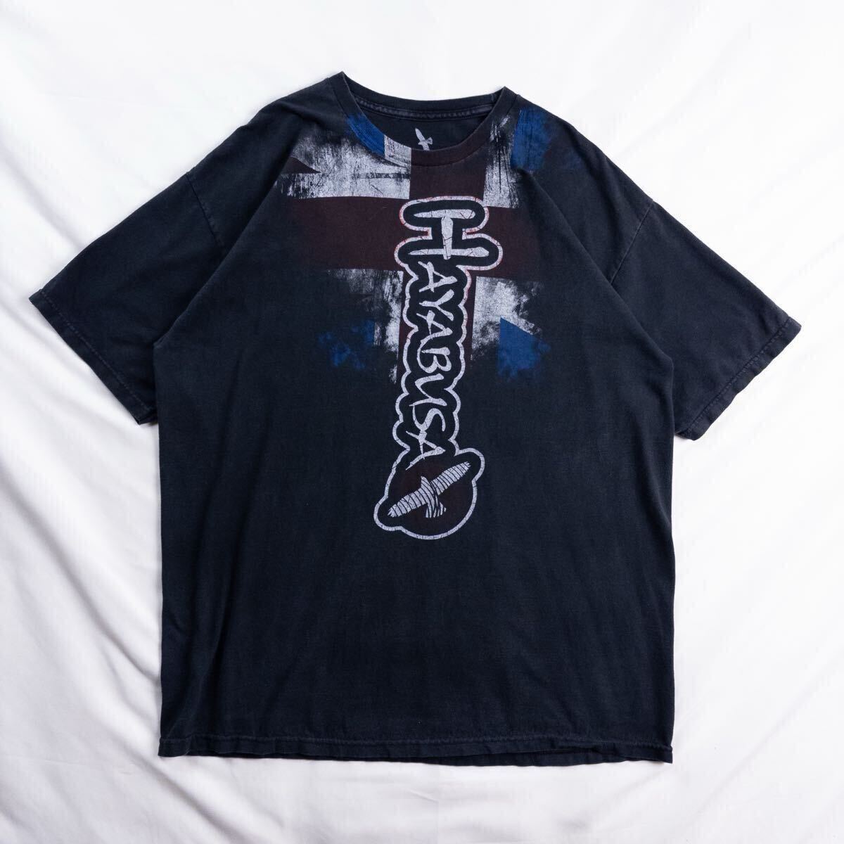 US Vintage カナダ製 HAYABUSA FIGHTWEAR コットン100% プリント ハヤブサ UK イギリス 格闘技 スポーツ フェード 墨黒 ブラック Tシャツ拍卖