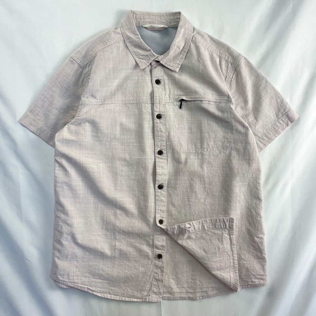 US Vintage 00s Country to Coast 異素材 立体 淡色 チェック 格子 メッシュ リップストップ アウトドア ピンク 総柄 デザインシャツ拍卖