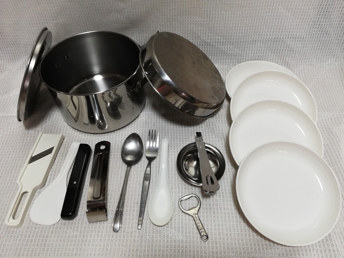 【WILD ROCKY】 ステンレス キャンピングクッカー セット / 欠品あり アウトドア拍卖