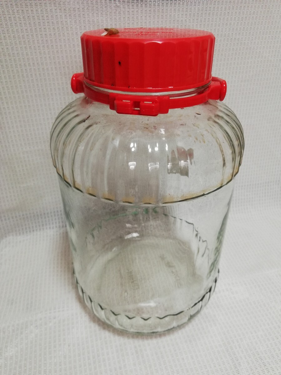 TOYO-SASAKI GLASS 果実酒瓶 透明 赤キャップ 保存容器 ガラス / 現状品拍卖