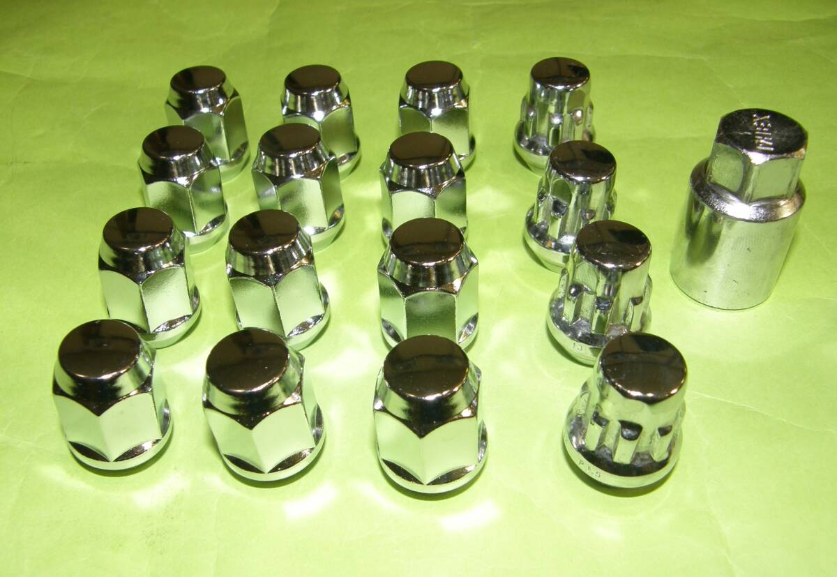 ★ 協栄産業 日本製 社外 アルミホイール用 ナット M12 1.5P 19HEX  新品12個と盗難防止ナット4個 中古品 ★拍卖