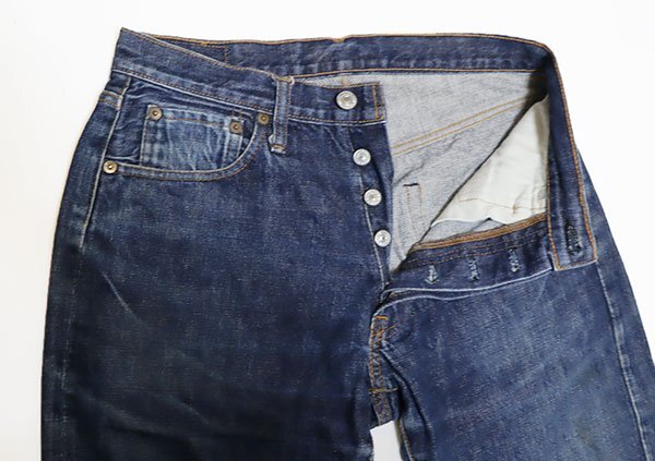 DP21ドゥニームDENIME古着デニムパンツ60’Sビンテージ復刻インディゴ デニム日本製ストレート31耳付き/丈長オールド&レトロスタイル拍卖
