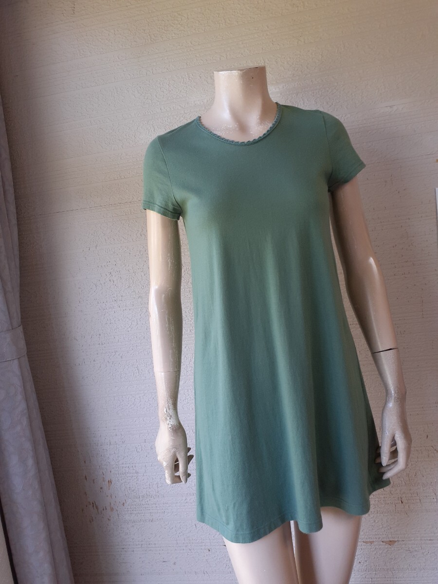 ホコモモラ*Jocomomola★美品★ワンピース★レース使い★コットン★グリーン系★40号拍卖