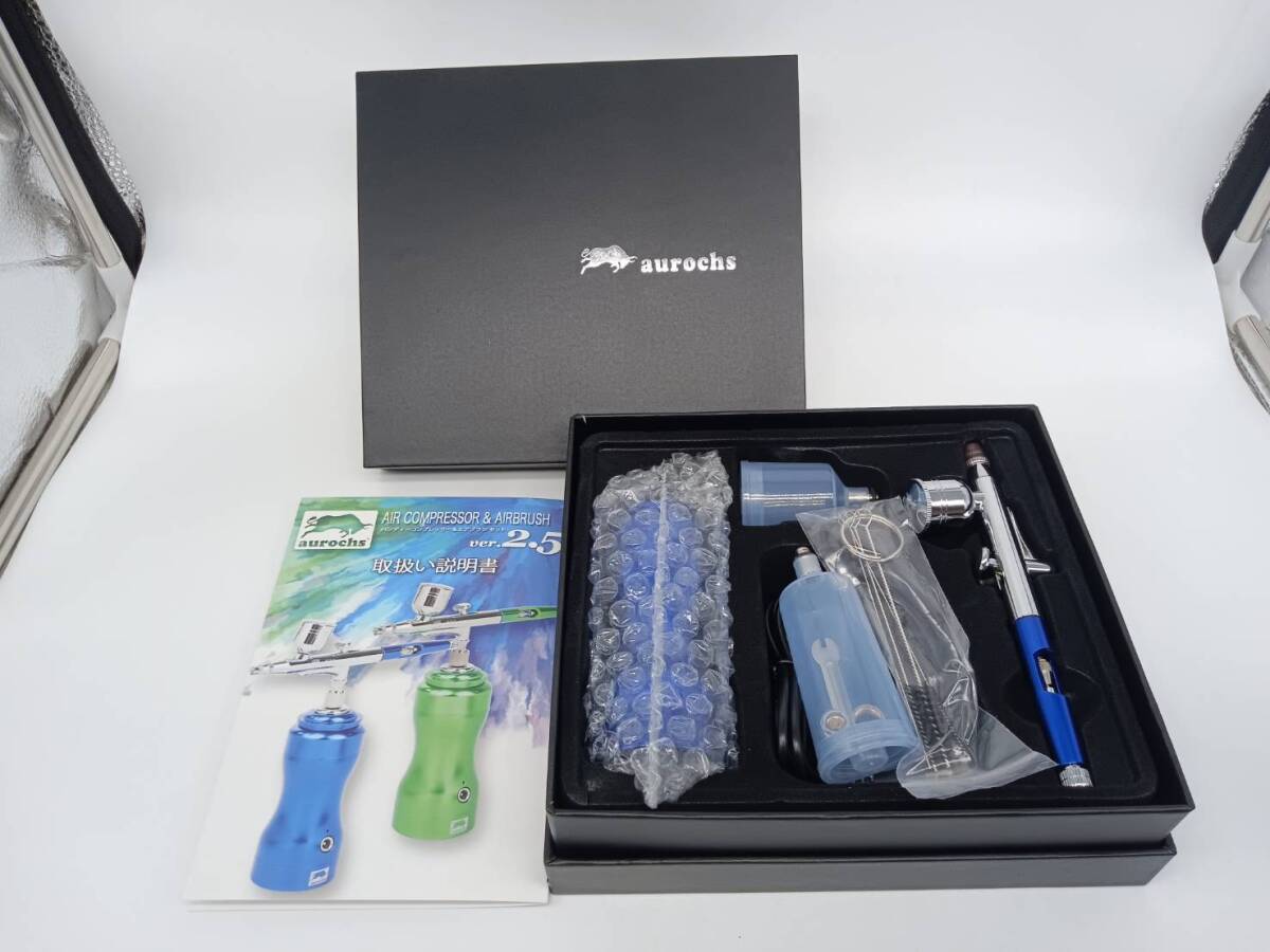 M925 1円~ 【未使用】aurochs ハンディコンプレッサー&エアブラシセット 塗装 プラモ 拍卖