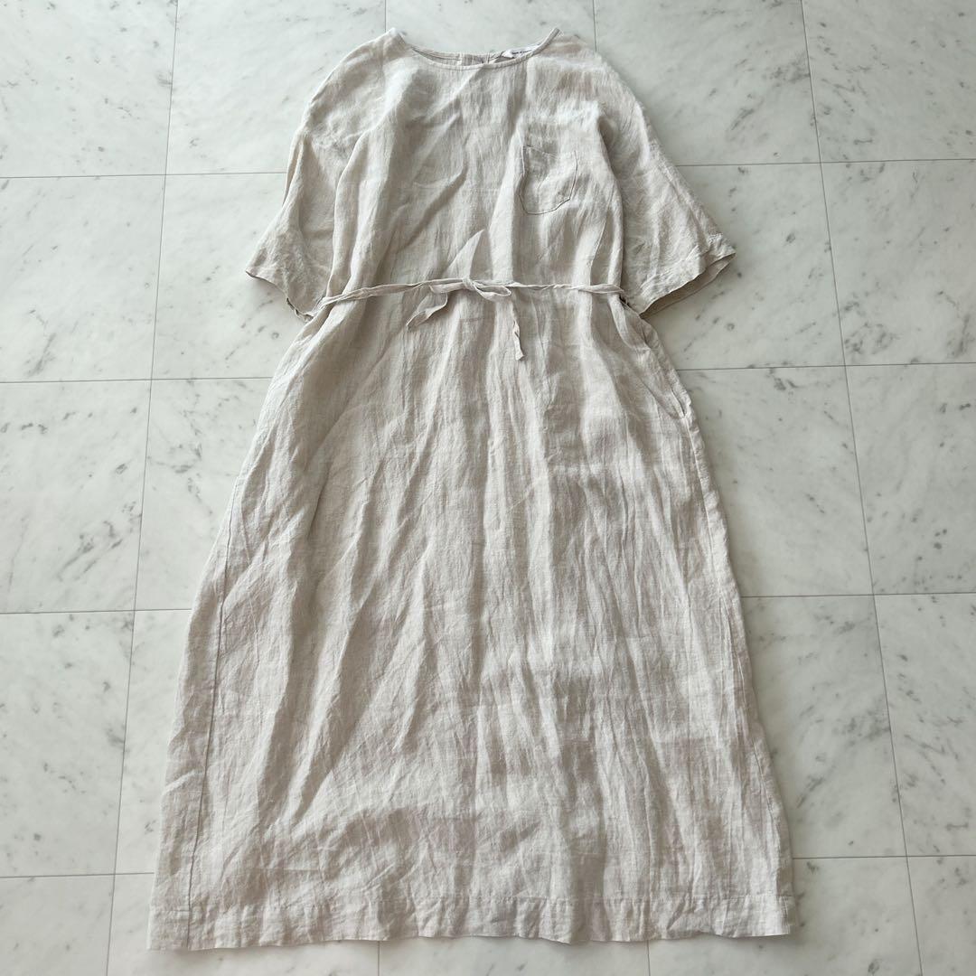 hands of creation リネン100ワンピース フリー アイボリー ナチュラル拍卖