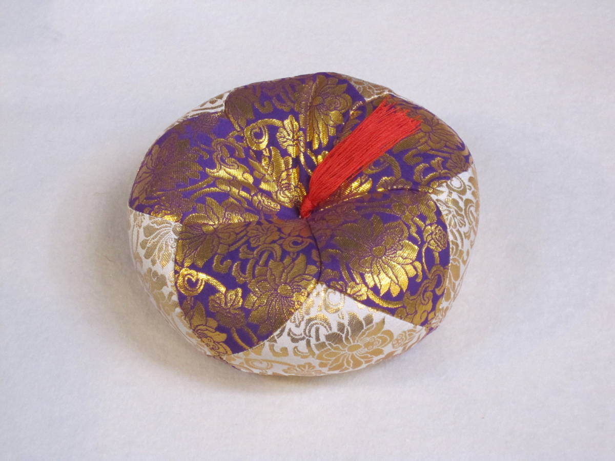 総金丸布団 5号 白/紫 りん布団 リン布団 木魚布団拍卖