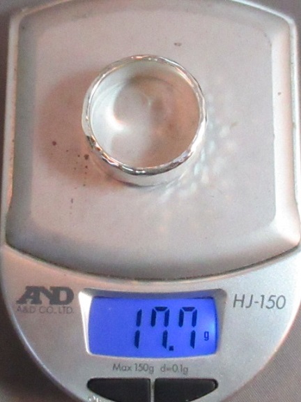 ★手作り★シルバー950槌目柄特太平打ちリング25号拍卖