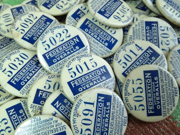 ナンバー選択可 【FEDERATION OVERALLS】 20s Pinback / 20年代 ピンバック ピンバッジ オーバーオール ワークウェア ビンテージ 30s40s50s拍卖