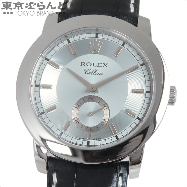 101806648 ロレックス チェリーニ チェリニウム 5241/6 K番 アイスブルー Pt950 アリゲーター プラチナ無垢 腕時計 メンズ 手巻式 仕上済拍卖