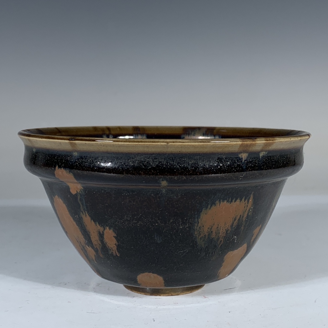 TM7#4571【3.1】中国骨董 人間国宝 磁器【吉州窯点斑球】工芸品 施釉陶 青花磁 陶芸 精美彫 置物 收藏品 拍卖