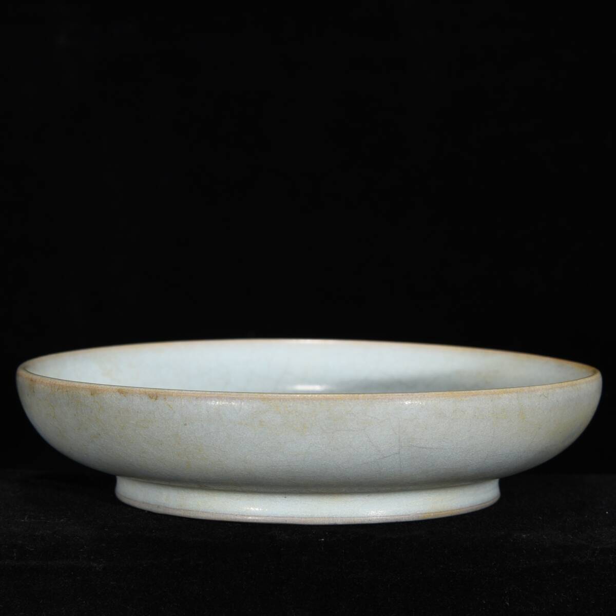 TM7#4544【3.1】中国骨董 人間国宝 磁器【宋汝窯巻足洗】工芸品 施釉陶 青花磁 陶芸 精美彫 置物 收藏品 拍卖