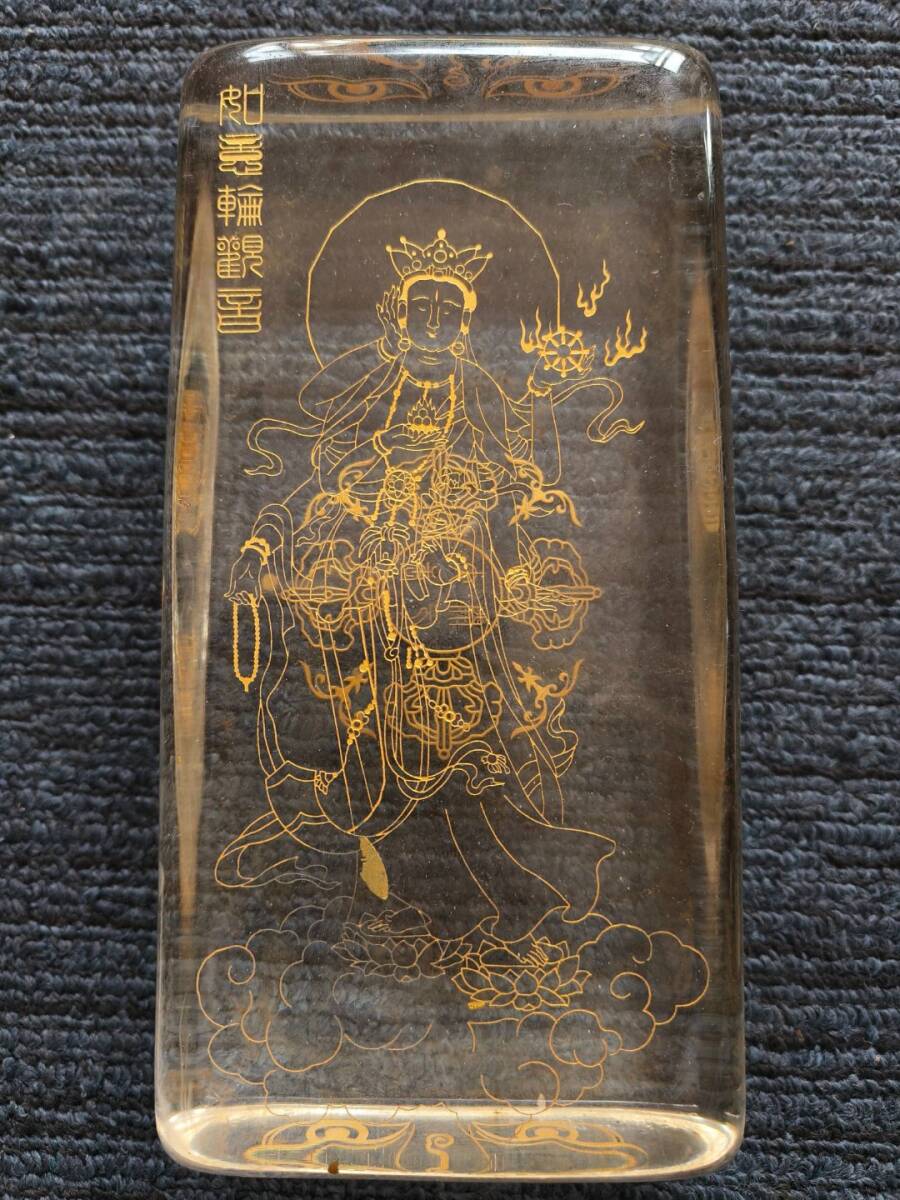 TM7#4015【3.1】 人間国宝 中国骨董 仏教美術 仏像【水晶のれんがに仏像の模様を彫る】 置物 工芸品 時代物 珍品旧蔵 伝世家珍 拍卖