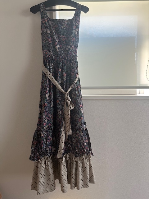 ロイスクレヨン Lois CRAYON フラワードットコンビネーションロングワンピースM 拍卖