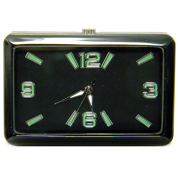 ★ 車用時計 ミニクォーツ アナログ ミニウォッチ / 角形 BLACK 【約32mm×48mm】拍卖