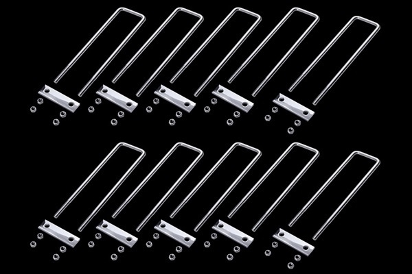 中型4t用 55cm●マニア必見●数量限定●新品⇒シャーシUボルト ステンレスUボルト10本セット 丸棒1.5cm 長さ55cm 4トン デコトラ:55-8×10拍卖