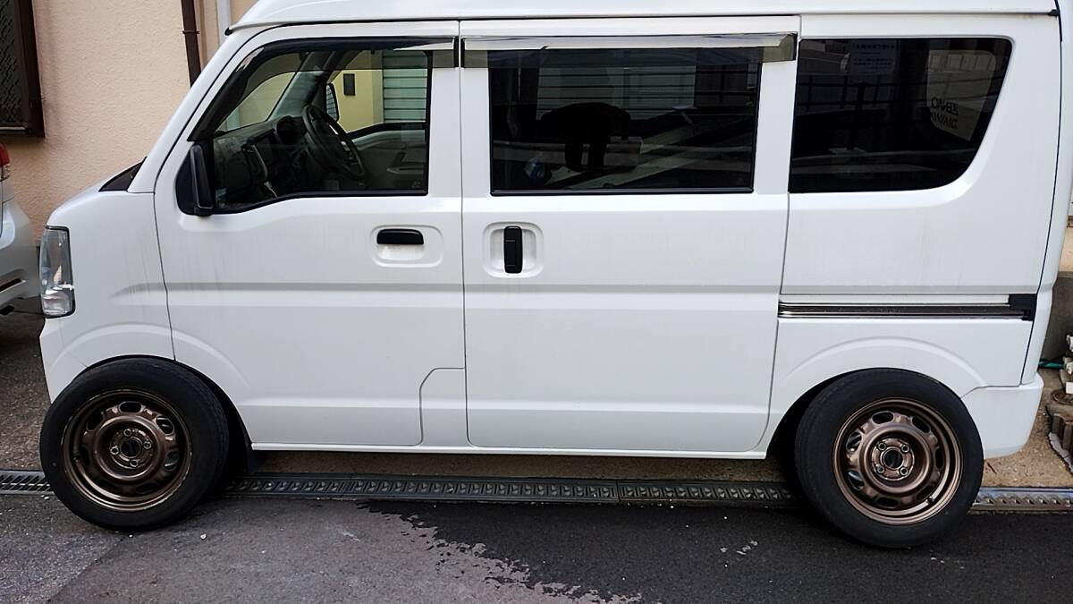 VWポロ 純正 鉄 ホイール エブリイ 14X6J ET43 4H/100 ネクストリー 155/65R14 引っ張りタイヤ拍卖