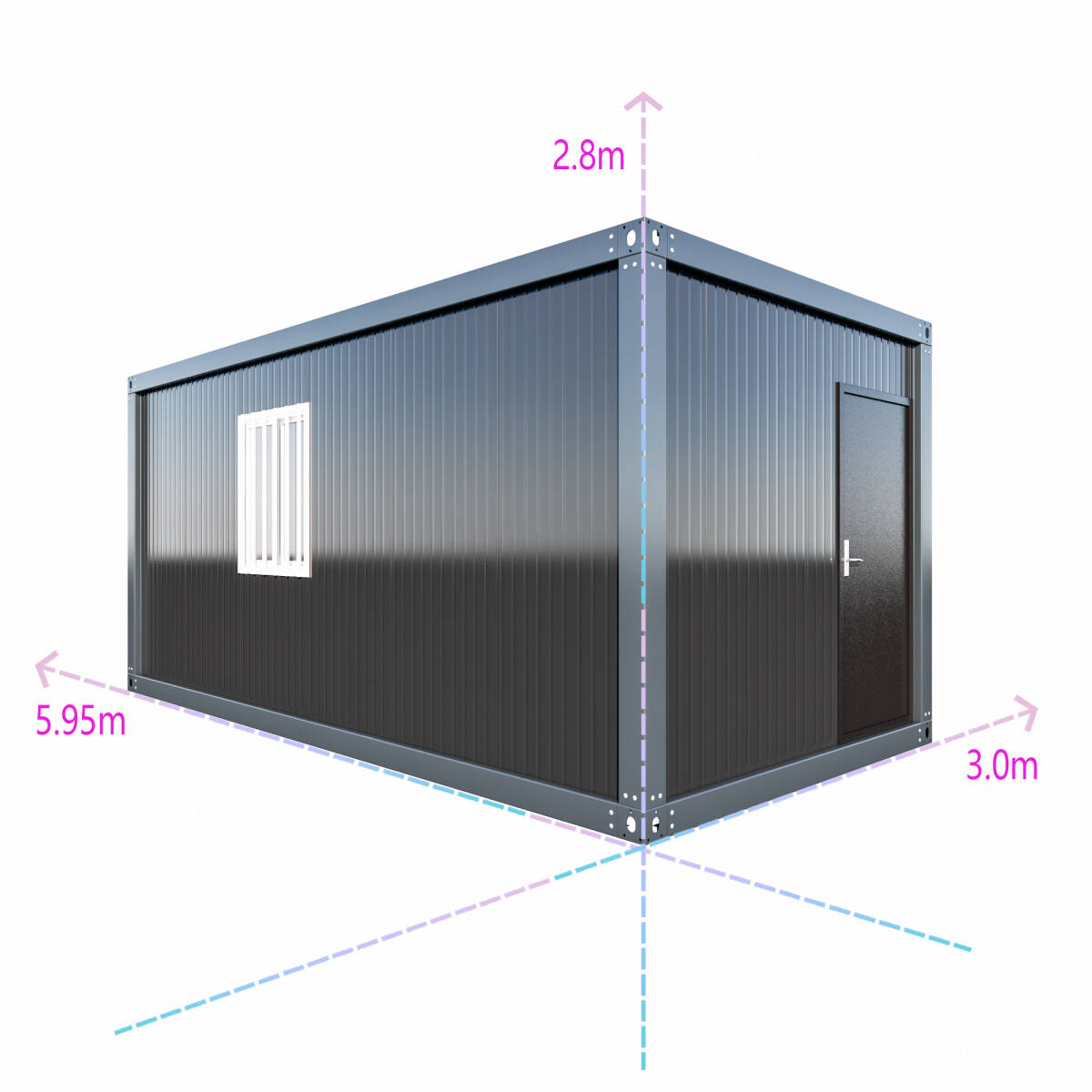 月間50台~販売事績 関東発 3×5.95m 11畳 組立式 ユニットハウス 黒 約18㎡ プレハブ 仮設 休憩室 臨時事務所 ドア1つ 窓2つ付き 拍卖