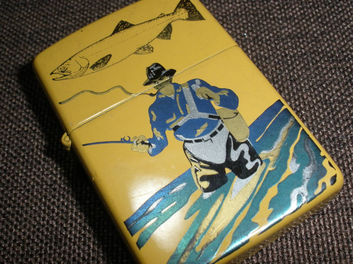 20、30年前に購入 釣り柄 マス フライフィッシング ジッポ zippo 世田谷ベース 所 自 緑バ拍卖