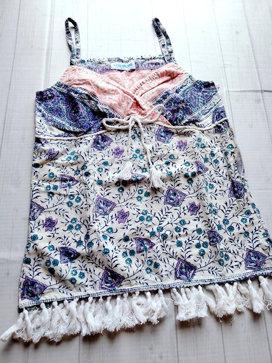 新品★インド綿 キャミソール 綿100% 生地 Mサイズ エスニック エキゾチック レディース トップス かわいい ピンク拍卖