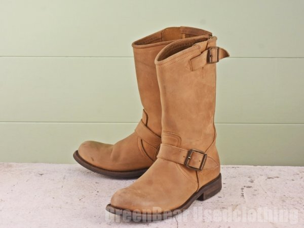 B689 レディース Primeboots 高級 エンジニアブーツ ベージュ 36 23cm 拍卖