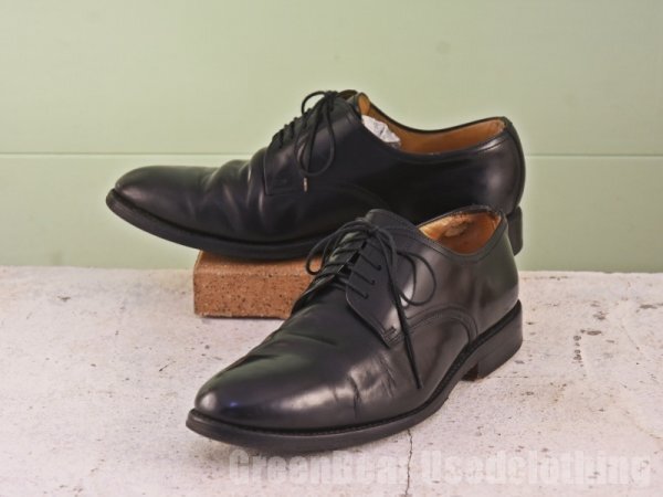 B747 イギリス製 Loake ビンテージ ビジネスシューズ プレーントゥ 黒 ブラック メンズ 8 26cm拍卖