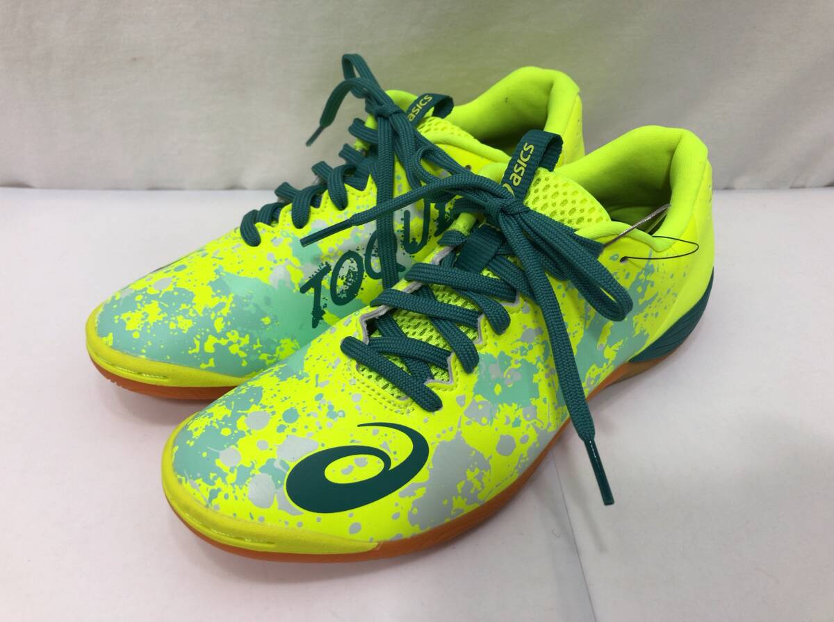 asics フットサルシューズ メンズ 24.5cm 蛍光グリーン系 TOQUE 8 アシックス SS-460943拍卖