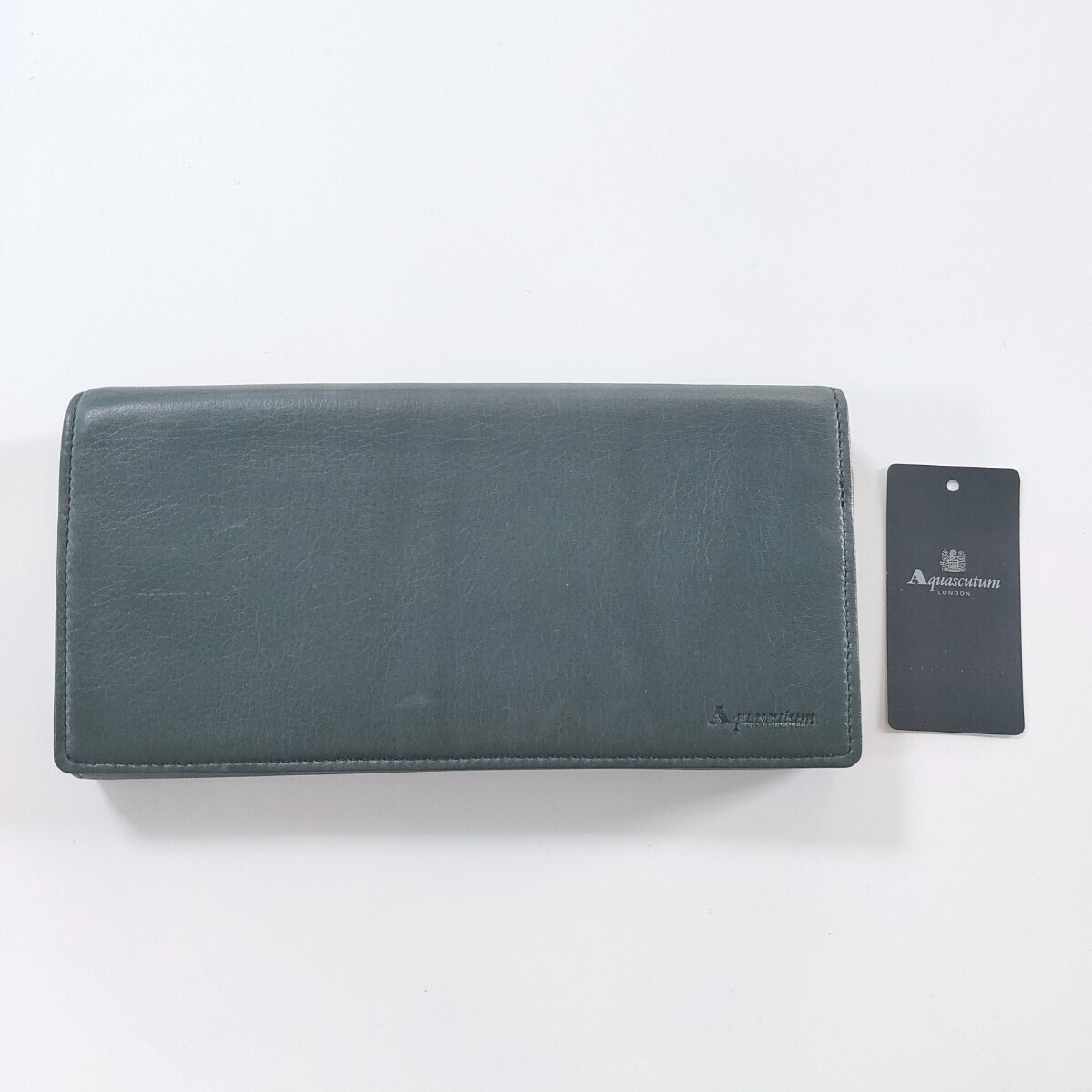 未使用品 Aquascutum レザーウォレット 長財布 アクアスキュータム ロングウォレット レザー 本革 牛革拍卖
