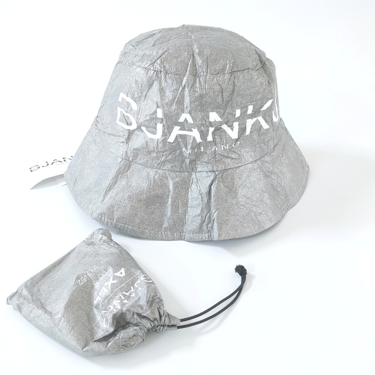 未使用品 BJANKO  帽子 ハット リバーシブル М グレー ブラック   バケットハット UVカット 耐水 アウトドア ユニセックス拍卖