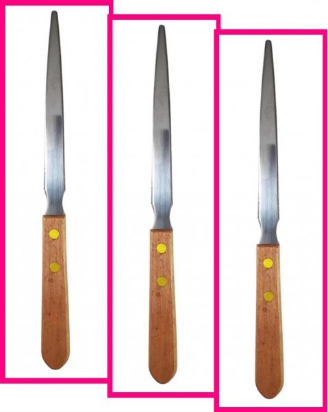 【送料無料:3点:木柄:ペーパーナイフ】★使いやすい ペーパーナイフ★21.5cm:封筒の開封に、書類のカットに★拍卖