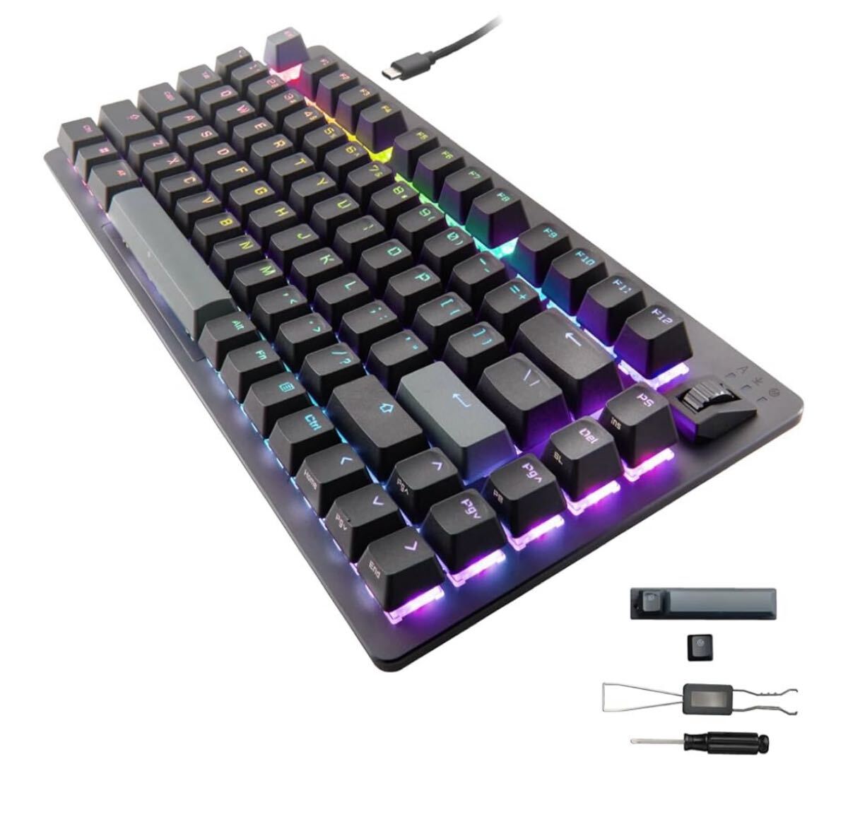 エレコム ゲーミングキーボード TK-VK720ABK-EN US配列拍卖