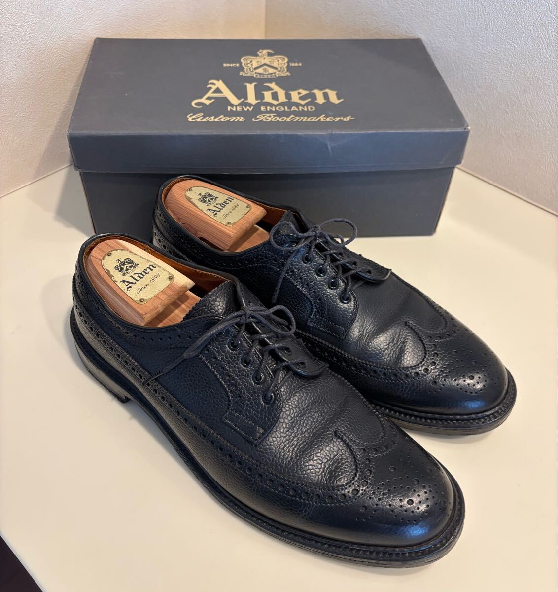 ALDEN メンズ ブラック ウイングチップ シューズ サイズ27.5センチ 92/1inch made in USA 拍卖