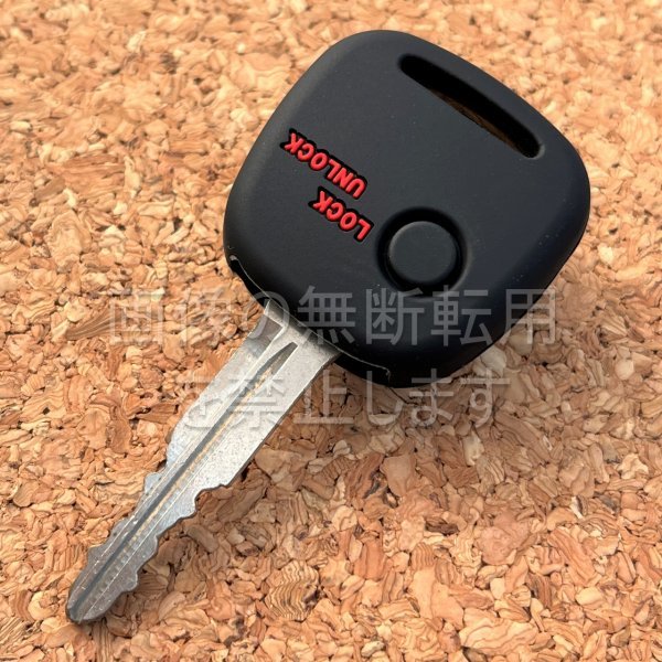 送84円~マツダ日産スズキ1ボタンシリコンキーレスカバー キーケース モコMG21S/MG22S ブラック×赤文字拍卖