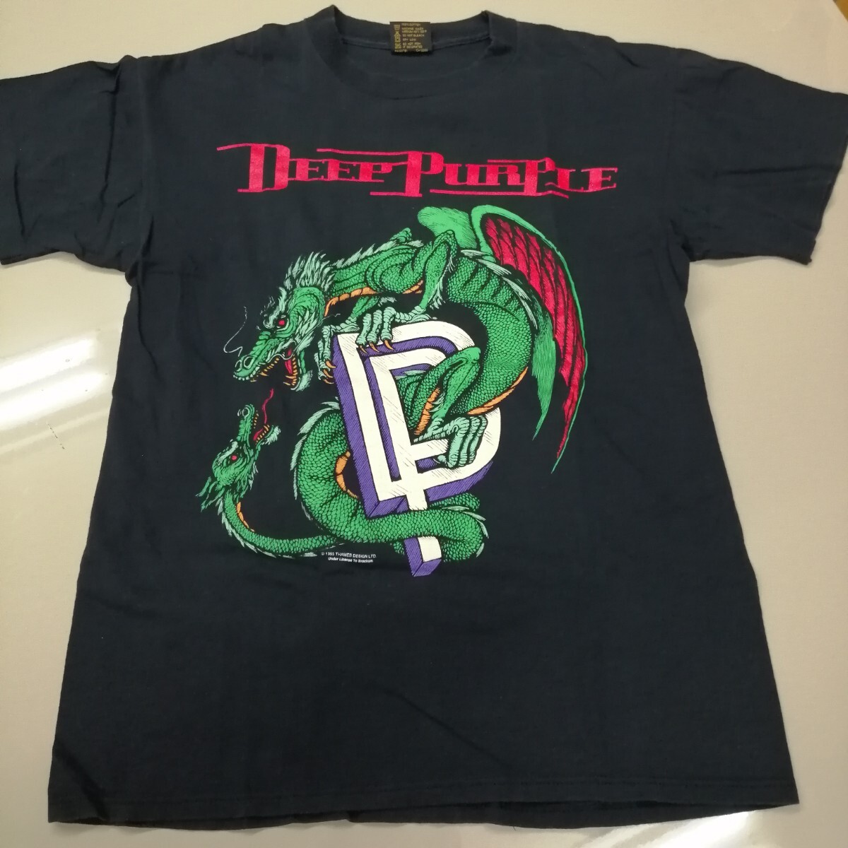 E07 バンドTシャツ ディープパープル ヴィンテージ 袖シングルステッチ DEEP PURPLE the battle rages on world tour93-94拍卖