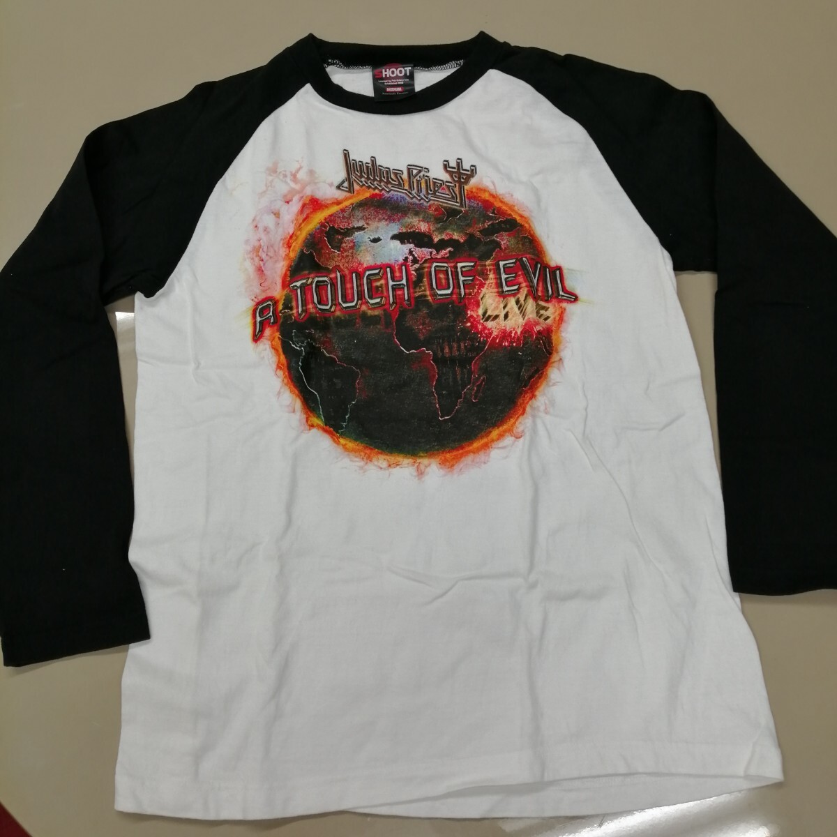 E07 バンドTシャツ ジューダスプリースト JUDAS PRIEST a touch of evil ラグラン 長袖 ロングスリーブ 拍卖