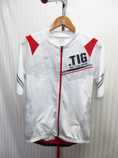 TIGORA ティゴラ 半袖サイクルジャージトップ メンズO XL LL 白赤 サイクリングシャツ 自転車ウエア サイクルウエア 半袖ジャージ07092拍卖