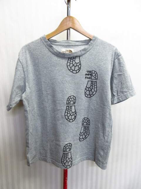 ノースフェイス Tシャツ メンズS グレー 茶タグ 半袖カットソー アウトドアシャツ 登山 キャンプ トレッキングウエア トレイル 07102拍卖