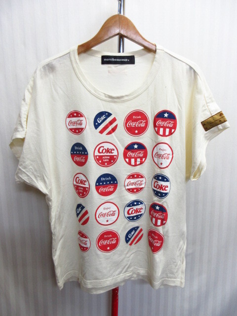 メルシーボークー×コカ・コーラ Tシャツ SIZE3 半袖カットソー オーバーサイズシャツ ビッグシルエットシャツ コラボ 半袖シャツ07172拍卖