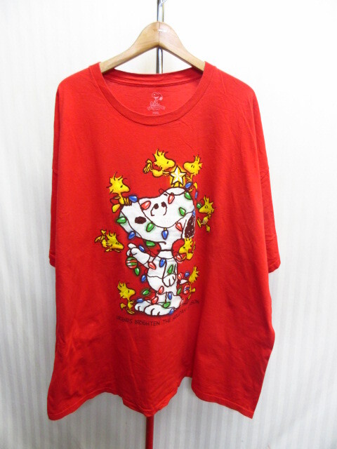 スヌーピー ウッドストック ピーナッツ ビッグサイズTシャツ メンズXXXL 赤 オーバーサイズTシャツ 00sビンテージ ビッグシルエット07221拍卖
