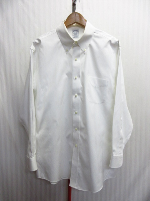 ブルックスブラザーズ 白シャツ メンズ16 長袖ボタンダウンシャツ NON-IRON CLASSIC ポロカラーシャツ ドレスシャツ ビジネスシャツ04151拍卖