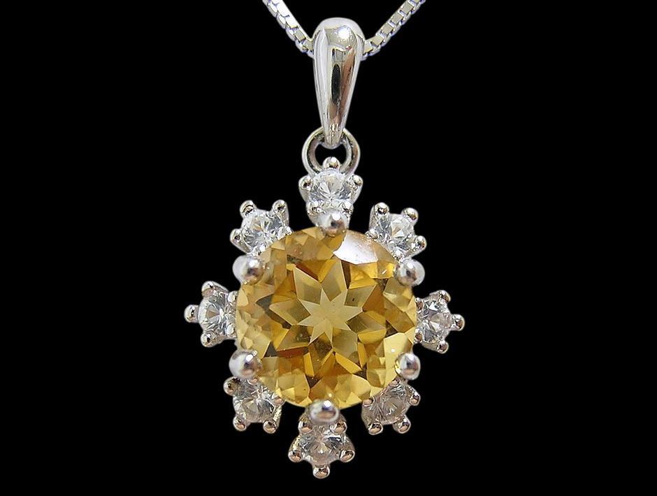 『天然シトリン』 ペンダント ネックレス ホワイトトパーズ拍卖