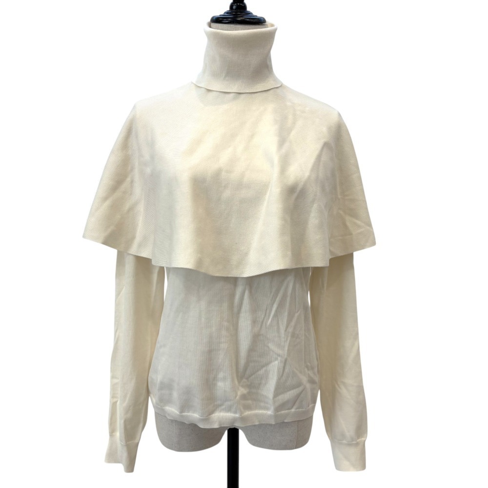 良品 23AW EPOCA エポカ スーパーファインウール ケープレイヤードニット カットソー 40 オフホワイト拍卖